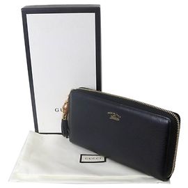 Cartera Larga Redonda de Bambú GUCCI Negro