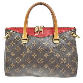 Borsa Pallas in tela Monogram con pelle BB di Louis Vuitton Marrone