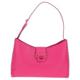 Bolsa de Ombro Gancini em Couro Salvatore Ferragamo Rosa