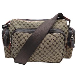 Céline NUOVO BORSA MESSENGER CELINE CAMERA IN TESSUTO JACQUARD TRIOMPHE Beige