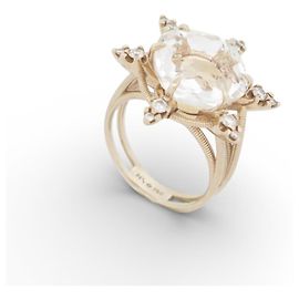 H Stern NEUF BAGUE H. STERN GRAVITY 21A1Q.50 T55 CRISTAL DIAMANT OR JAUNE 18K RING Doré