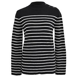 Suéter a rayas de Saint Laurent en algodón negro Negro