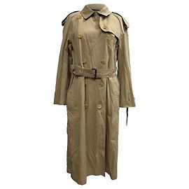 Trench coat duplo abotoado com cinto em algodão bege da Burberry Bege