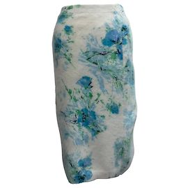 Falda midi Poppy con estampado floral de Prada en lana de angora multicolor Multicolor