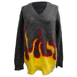 Suéter de mohair gris Prada Flame Gris