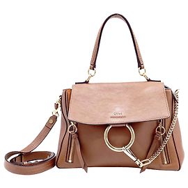 Sac à bandoulière Faye Medium de Chloé en cuir marron Marron Rouge