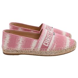 Espadrilles Granville Dior en toile de coton rose Marron Rose