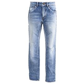 Saint Laurent Distressed Washed Jeans in Light Blue Denim Blue Light blue
