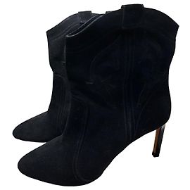 Black suede ankle boots with heel by Ba&Sh Black