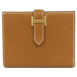 Hermès Hermes Bearn Compact BARENIA FAUBOURG Wallet Brown