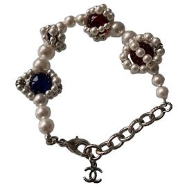 Pulseira Chanel de pérolas branca Branco