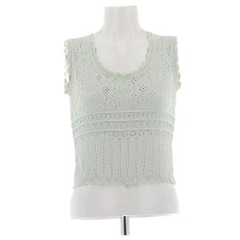 Christian Dior Top de punto calado Verde