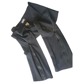 Autre Marque Schwarze Hose von Faust Couture mit Strass verziert Schwarz