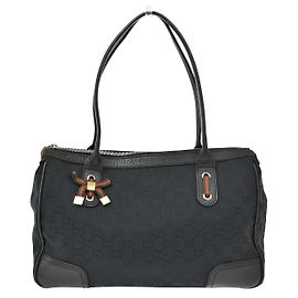 Borsa Tote Gucci Princy in GG Canvas e pelle Medium Nero