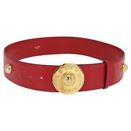 Céline CINTA CELINE Couro 36,6"" Ouro Vermelho Auth 169651V Vermelho Dourado