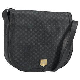Céline Borsa a Spalla CELINE in Pelle Nera e Oro Auth bs33071 Nero D'oro