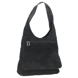 Sac à épaule GUCCI Suède Noir Auth 165095 Noir