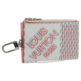 LOUIS VUITTON Tarjetero Doble Cierre Damier Spray Blanco M81430 LV Auth 166392M Blanco
