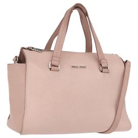 Sac à main Miu Miu en cuir 2 en 1 rose argent authentique 165405 Argenté Rose