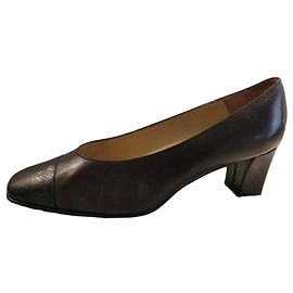 Bally Leather High Heels Dark Brown Dark brown