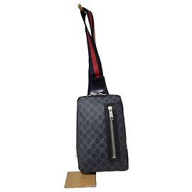 Sac banane GG Supreme Monogram Web Gucci Noir/Gris Noir Gris