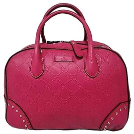 GUCCI Helle Diamante-texturierte Leder-Handtasche Rosa Pink