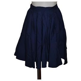 Saia Balenciaga de algodão azul com laço Azul