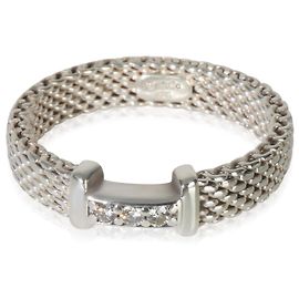 Tiffany & Co. Sterling Silber Diamant Somerset Mesh Ring Andere