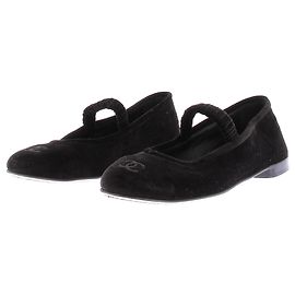 Chanel Samtballerinas Schwarz