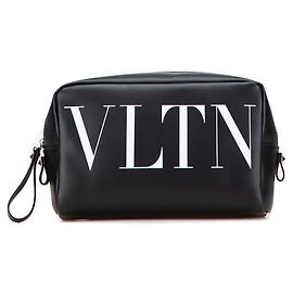 Bolsito de cuero con logo VLTN de Valentino Negro