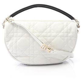 Dior VIBE Cannage Leder 2-Wege-Tasche Schwarz Weiß