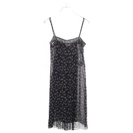 Chanel Coco Mark Seidenkleid Braun Schwarz