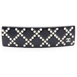 Barrette Coco Mark Matelassé de Chanel Noir