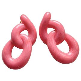 SéZane Pendientes Adelia rosa de resina Rosa
