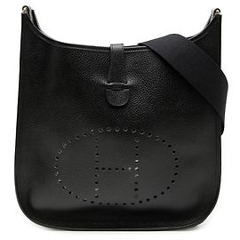 Hermès Black Clemence Evelyne I GM Noir