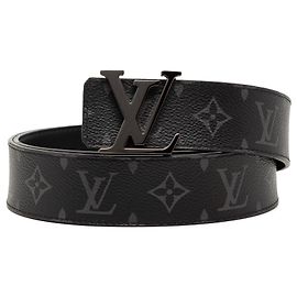 Reversibler LV Initiales Monogram Eclipse Gürtel in Schwarz von Louis Vuitton Schwarz