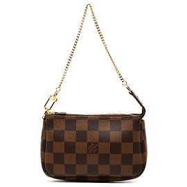 Mini Pochette Accessoires Damier Ebene Marrone Louis Vuitton Marrone