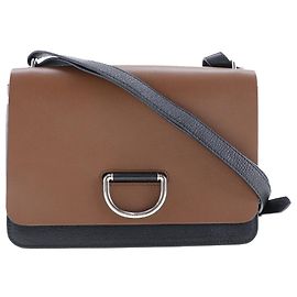 Borsa a tracolla D Ring bicolore in pelle marrone medio Burberry Altro