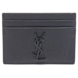 Yves Saint Laurent Paris Cassandra Business Card Case Black