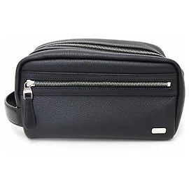 Alfred Dunhill Necessaire de couro de arreios Dunhill 1893 Preto