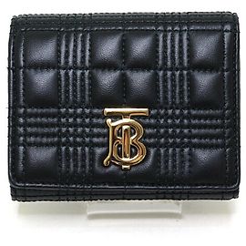 Burberry Tri-fold Wallet in Black Leather Black
