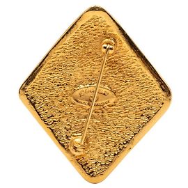 Broche Chanel Logo CC Or Strass Rouge Et Perle - Authentique - Neuf Avec étiquettes