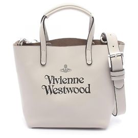 Sac fourre-tout en cuir gris Vivienne Westwood Marron
