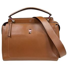 Bolsa de Ombro em Couro Dotcom da Fendi Marrom