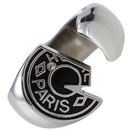 Hermès Hermes Carrousel Band Ring in Black Metal Black