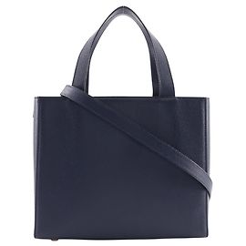 Céline Bolsa de Ombro Celine MC1739 em Couro de Bezerro Azul Marinho 2-Vias A5 Azul marinho