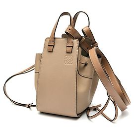 Bolsa Mini Hammock Drawstring Loewe Bege Areia