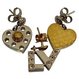 Conjunto de Pendientes Louis Vuitton Plata Dorado