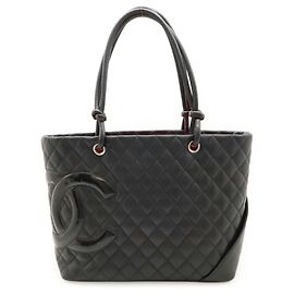 Große Schultertasche Chanel Cambon Line Coco Mark Schwarz Pink