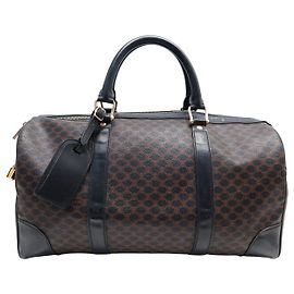 Céline BOLSA DE VIAGEM VINTAGE CELINE BOSTON 40 EM CANVAS MACADAM Marrom